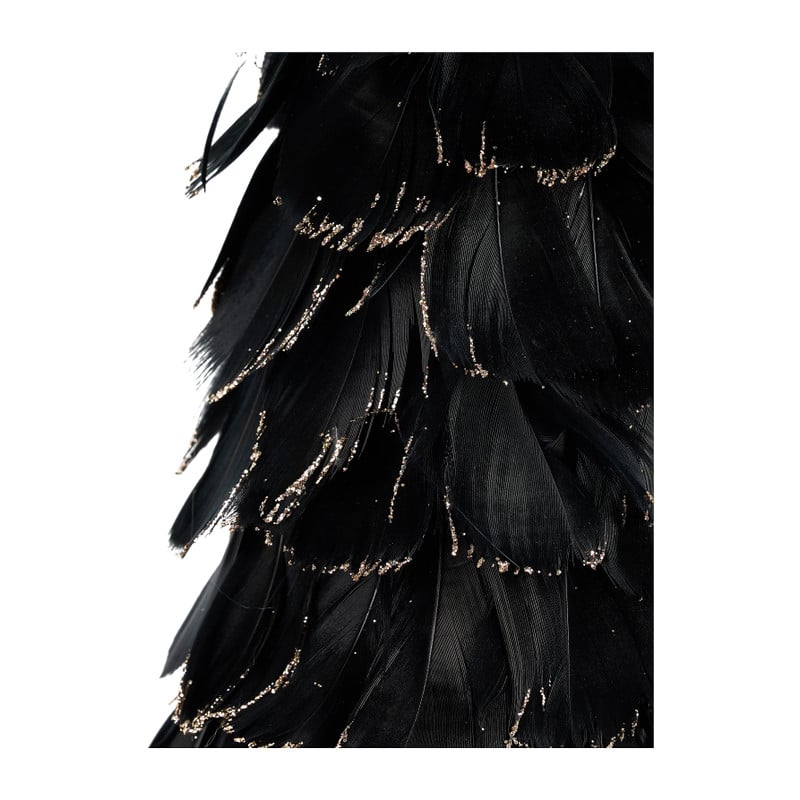 Kerstboom veren - zwart - 52 cm 