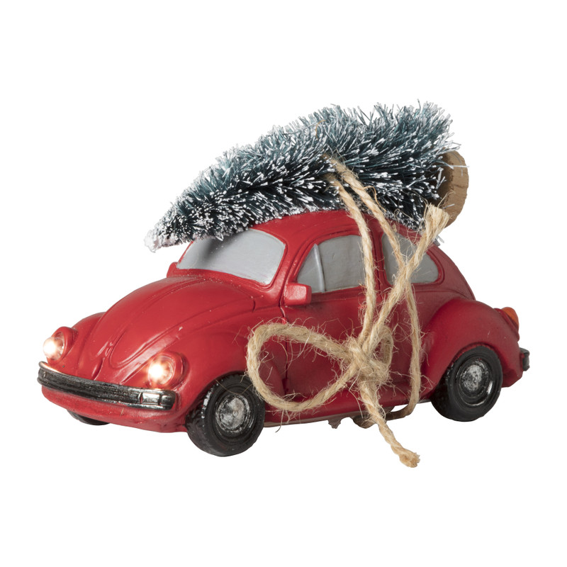Auto met licht - rood - 10.5x5.2x7 cm