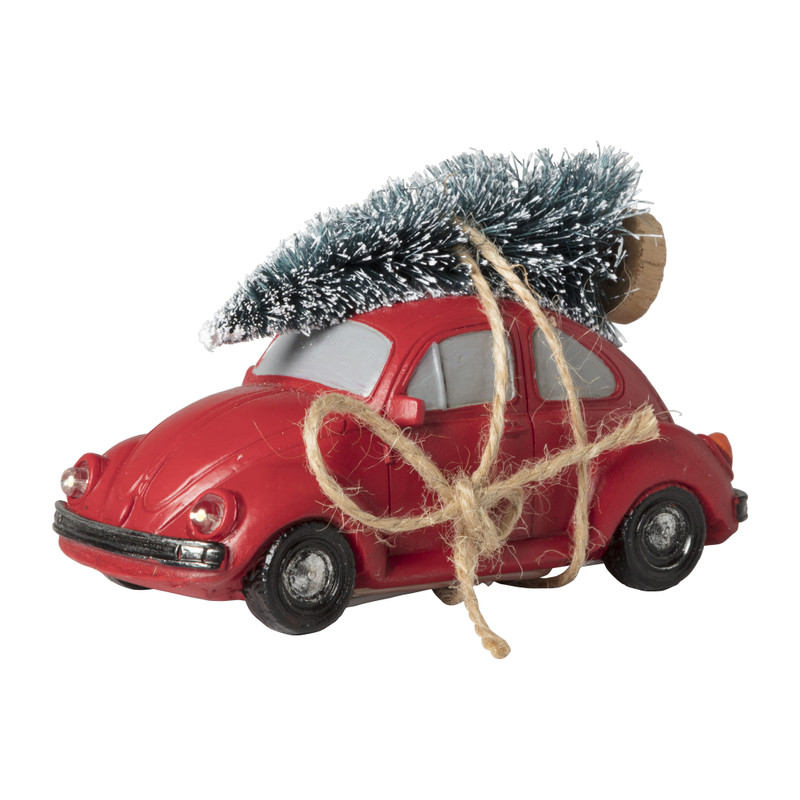Auto met licht - rood - 10.5x5.2x7 cm