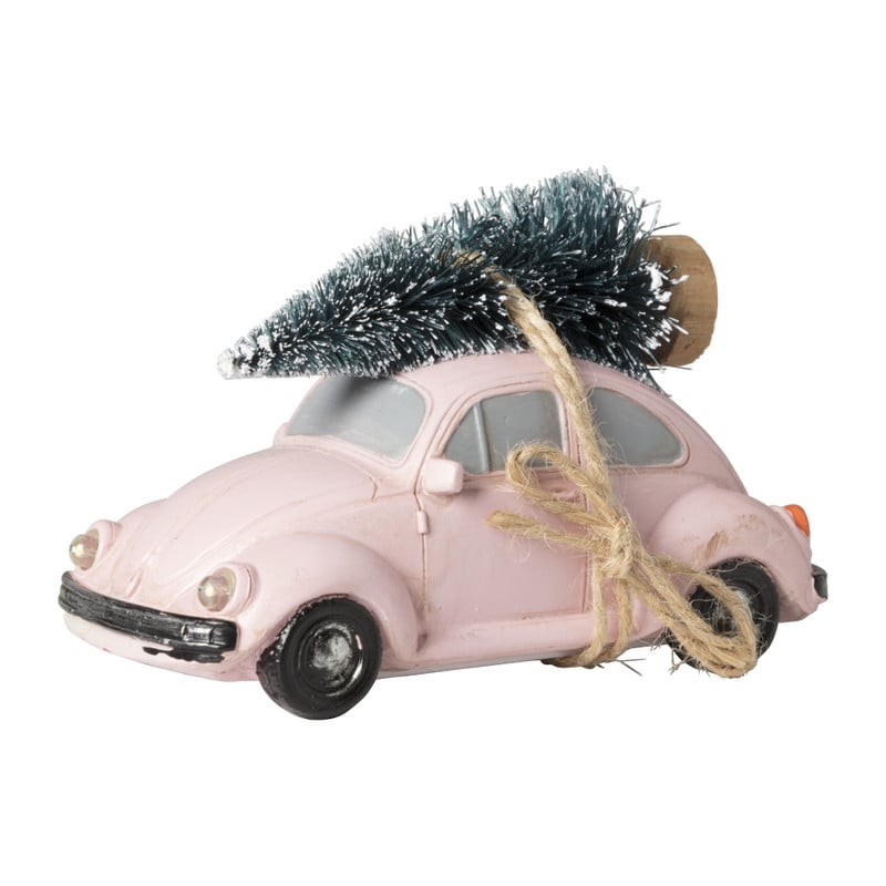 Auto met licht - roze - 10.5x5.2x7 cm