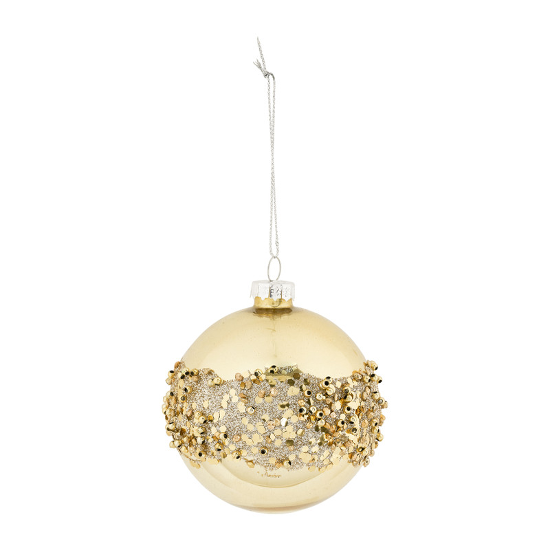 Kerstbal doorzichtig glitter