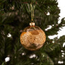 Kerstbal doorzichtig glitter