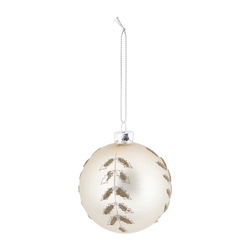 Kerstbal goud - bladeren