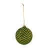Kerstbal strepen - groen-  Ø8 cm
