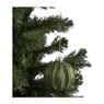 Kerstbal streep goud - groen -  Ø8 cm