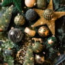 Kerstbal blad - groen -  Ø8 cm