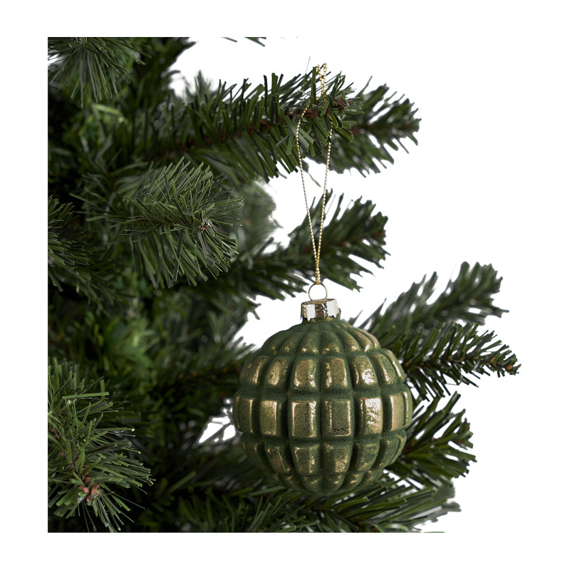 Kerstbal shiny - groen -  Ø8 cm