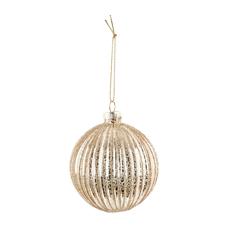 kerstbal met reliëf - Goud - ø8 cm