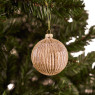 kerstbal met reliëf - Goud - ø8 cm