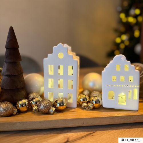 LED huis - wit - 6.4x6.3x10 cm