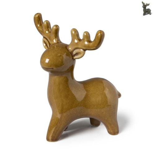 Rendier beeldje - diverse kleuren - 14.5 cm 