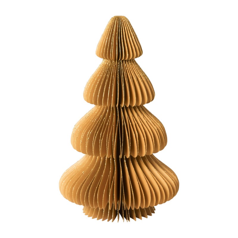 Papieren kerstboom - oker - 20 cm
