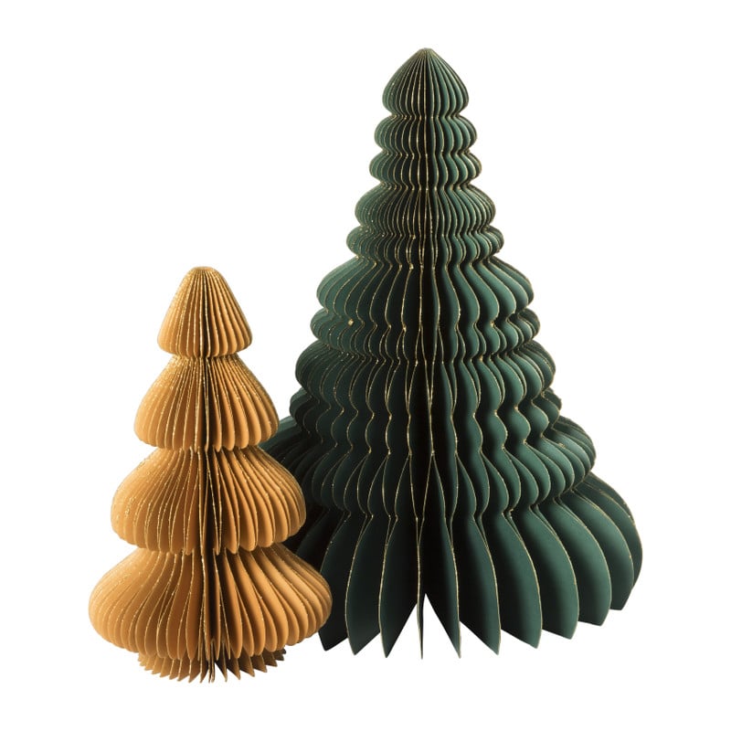 Papieren kerstboom - groen - 30 cm