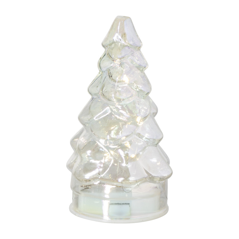 Kerstboom glas klein - LED - ø7x12 cm