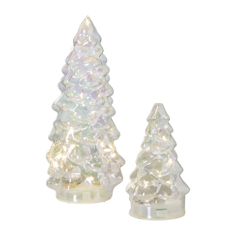 Kerstboom glas klein - LED - ø7x12 cm