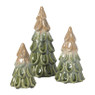 Kerstboom beeldje middel - beige/groen - ø8.5x16 cm