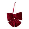 Kerststrik velvet klein - bordeauxrood - 12x13 cm