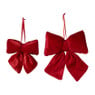 Kerststrik velvet klein - rood - 12x13 cm