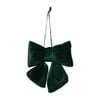 Kerststrik velvet klein - groen - 12x13 cm