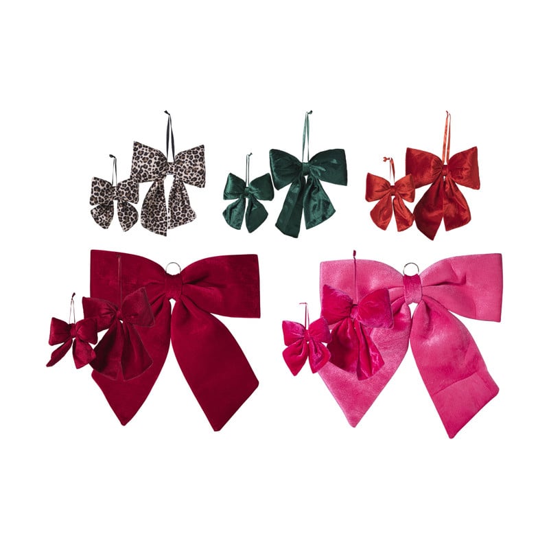 Kerststrik velvet klein - groen - 12x13 cm