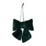 Kerststrik velvet klein - groen - 12x13 cm