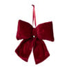 Kerststrik velvet medium - bordeauxrood - 19x24 cm