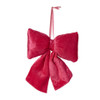 Kerststrik velvet medium - roze - 19x24 cm