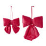 Kerststrik velvet medium - roze - 19x24 cm