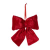 Kerststrik velvet medium - rood - 19x24 cm
