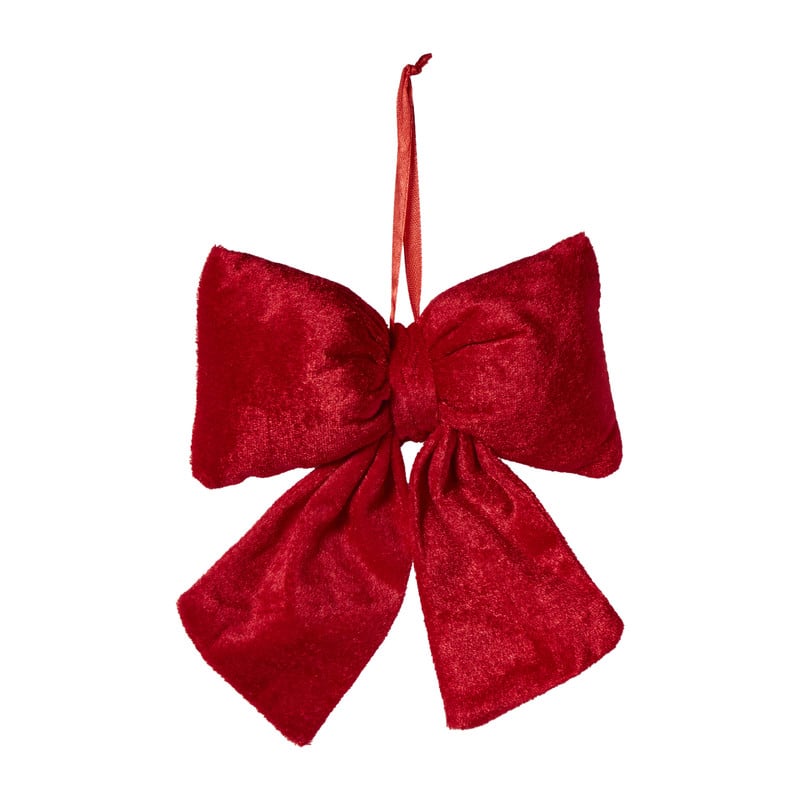 Kerststrik velvet medium - rood - 19x24 cm