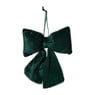 Kerststrik velvet medium - groen - 19x24 cm