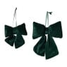 Kerststrik velvet medium - groen - 19x24 cm