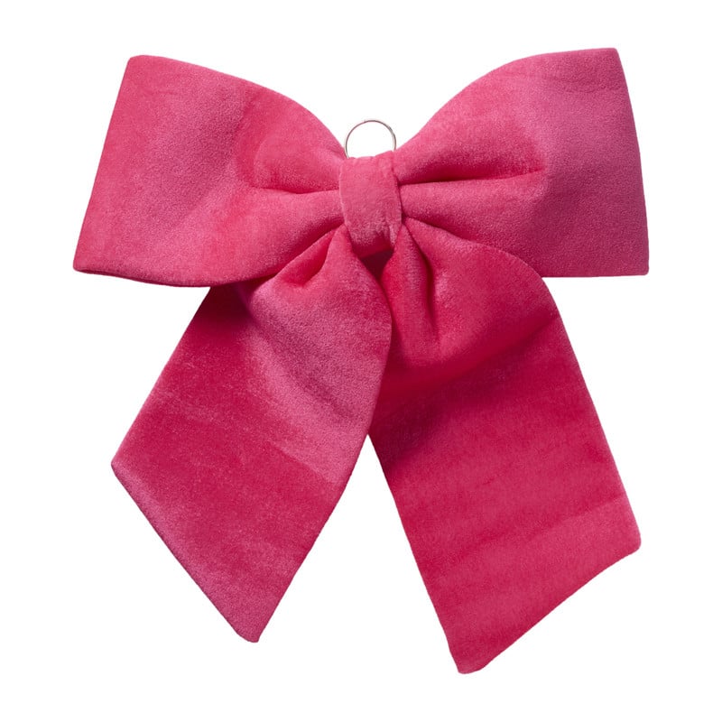 Kerststrik velvet groot - roze - 48x56 cm