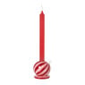Kandelaar kerstbal klein - rood/roze - ø7.8x7.9 cm