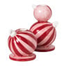 Kandelaar kerstbal groot - rood/roze - ø7.8x12.5 cm