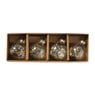 Kaarthouders kerstballen - goudkleurig - set van 4