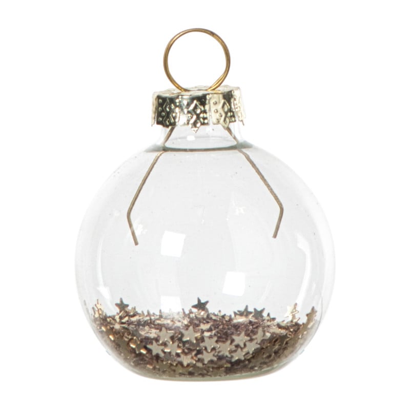 Kaarthouders kerstballen - champagnekleurig - set van 4
