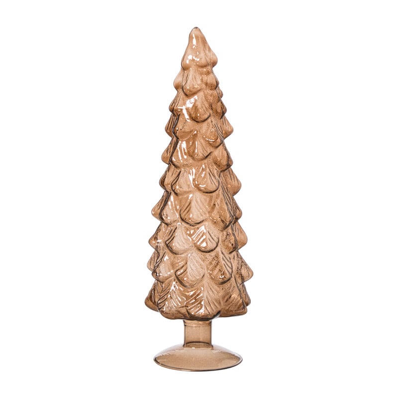 Kerstboom beeldje groot - bruin - ø8x30 cm