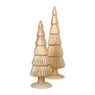 Kerstboom beeldje groot - goudkleurig - ø8x30 cm