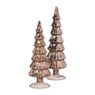 Kerstboom beeldje groot - donkerbruin - ø8x30 cm