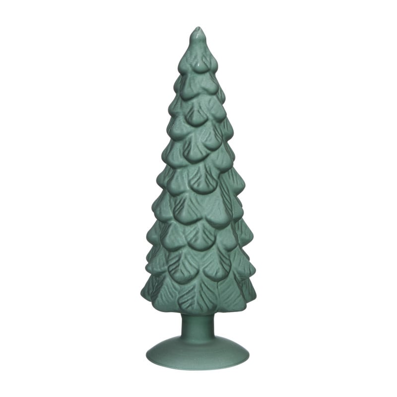 Kerstboom beeldje klein - groen - ø8x24.5 cm