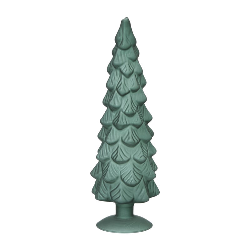 Kerstboom beeldje groot - groen - ø8x30 cm