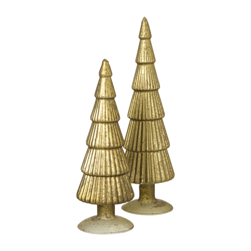 Kerstboom beeldje groot - olijfgroen - ø8x30 cm