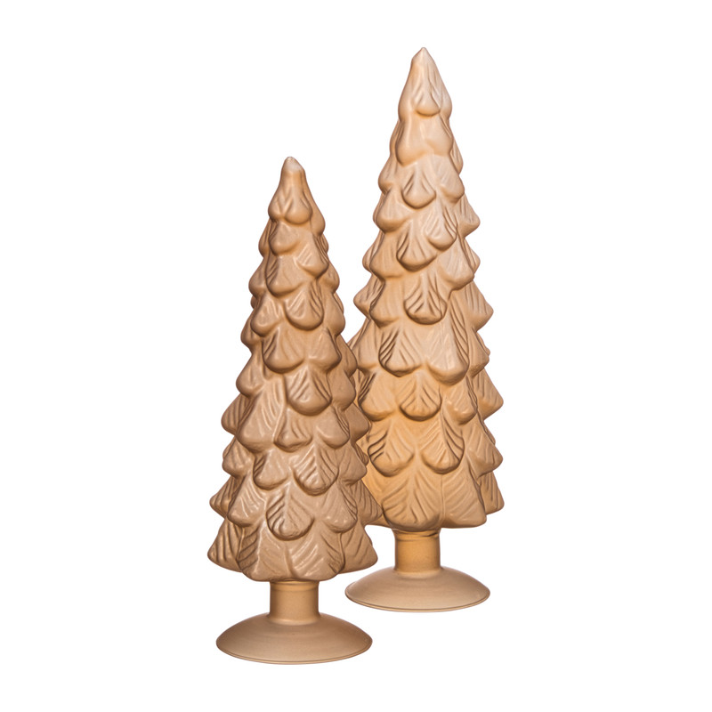 Kerstboom beeldje klein - goud -  ø8x24.5 cm