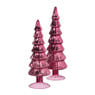 Kerstboom beeldje klein - rood - ø8x24.5 cm
