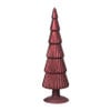 Kerstboom beeldje groot -  donkerrood - ø8x30 cm