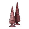 Kerstboom beeldje groot -  donkerrood - ø8x30 cm