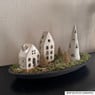 Theelichthouder kerstboom - beige - ø7x19 cm 