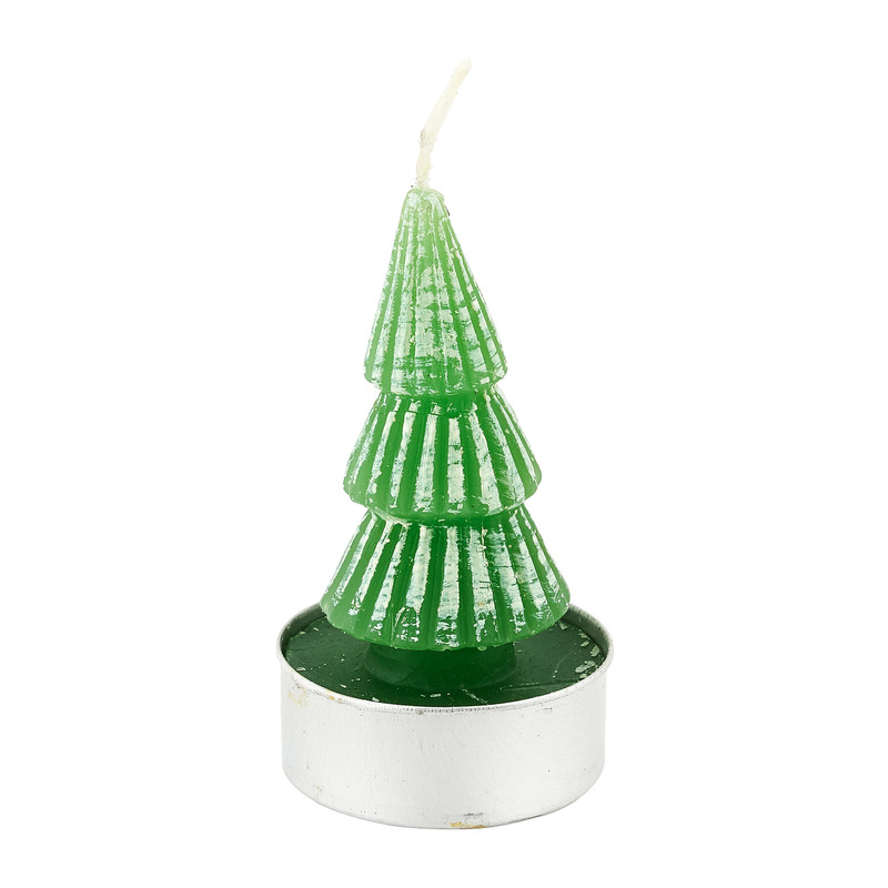 Kaarsjes kerstboom - 4 stuks - diverse varianten