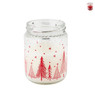 Kaars in pot - kerst dessin - rood/wit -  Ø6,5x9 cm
